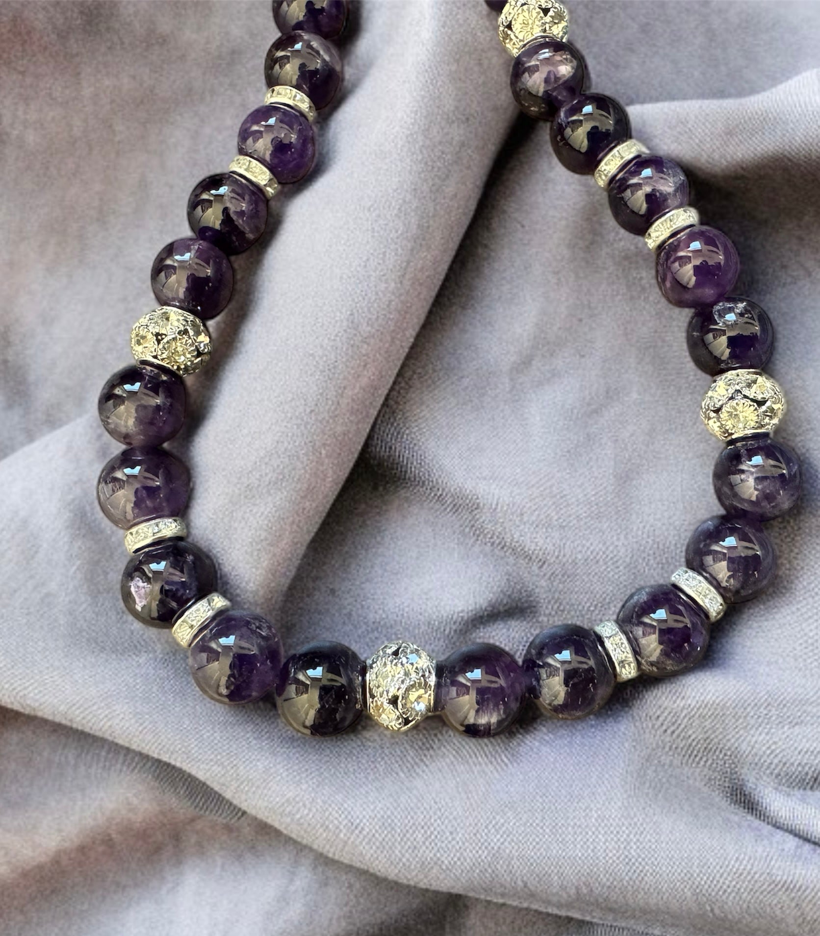 Amethyst Necklace 10mm