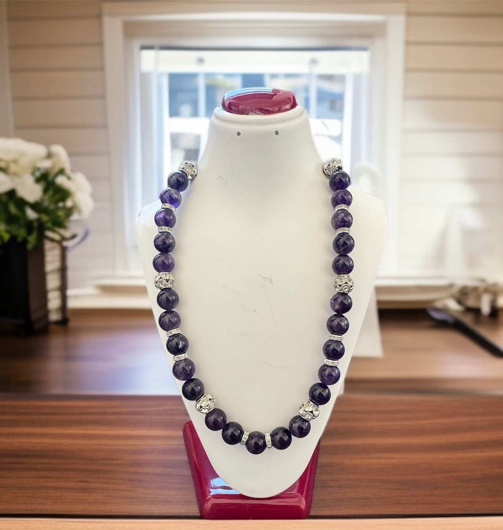 Amethyst Necklace 10mm