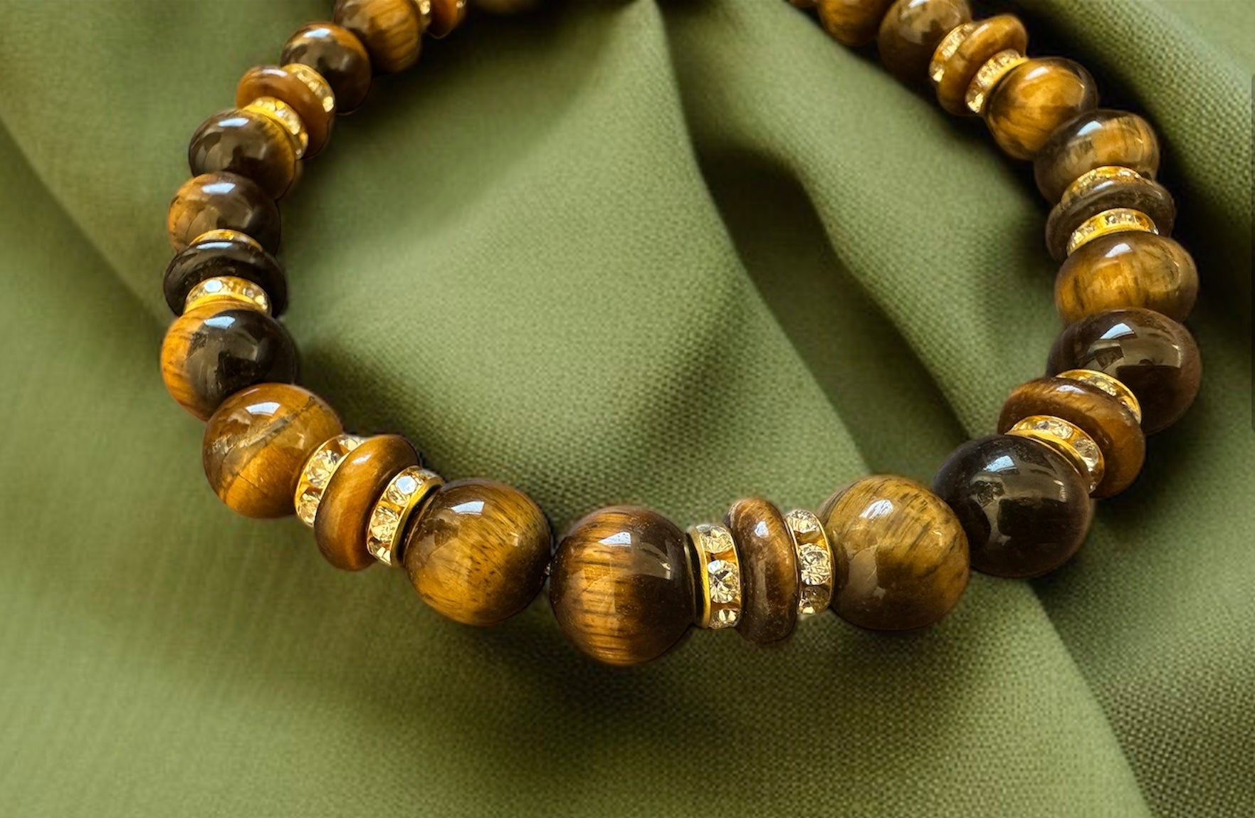 Tiger Eye Silver Studded Necklace