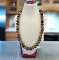 Tiger Eye Silver Studded Necklace
