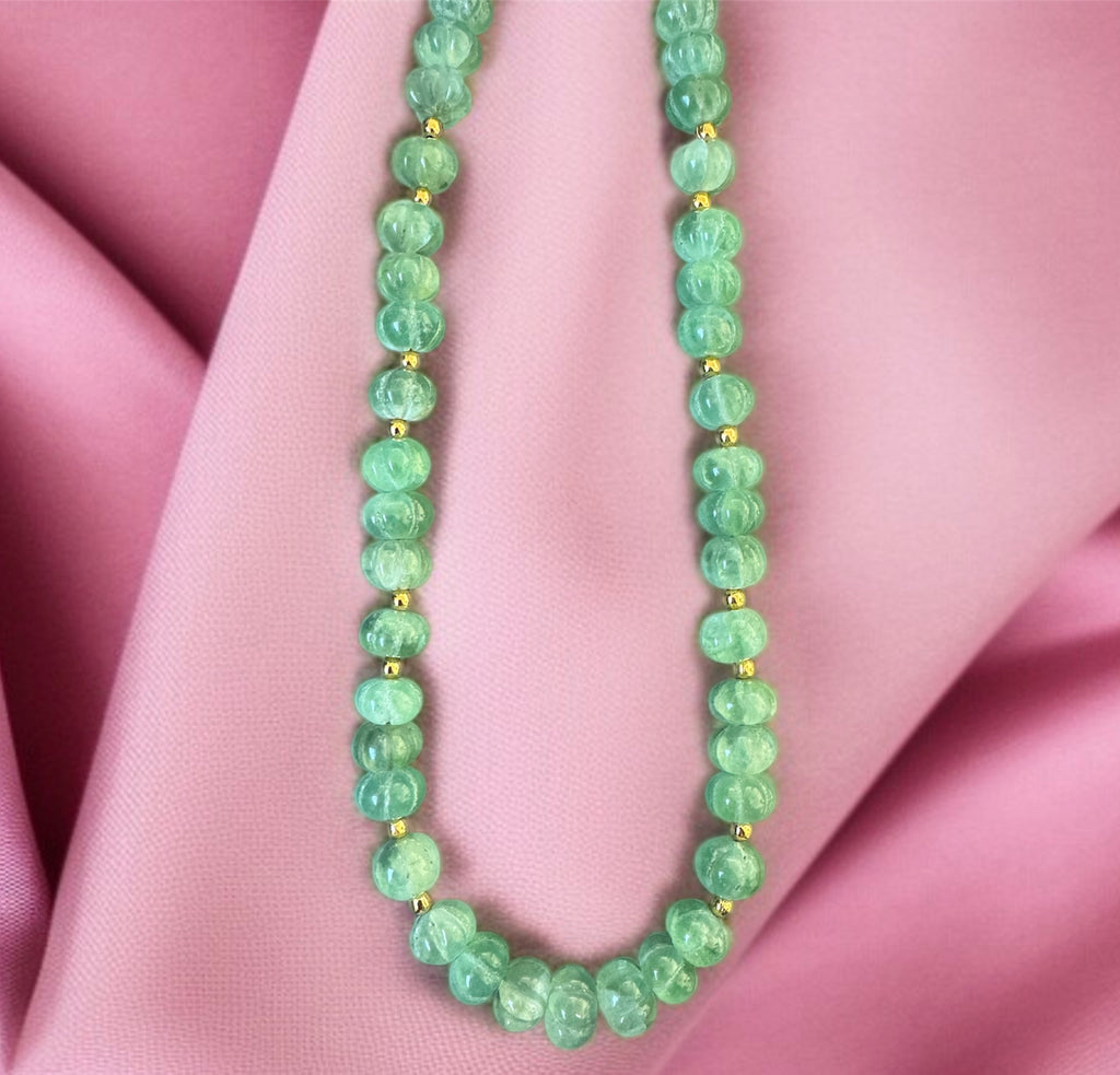 Green Strawberry Melon Cut Necklace