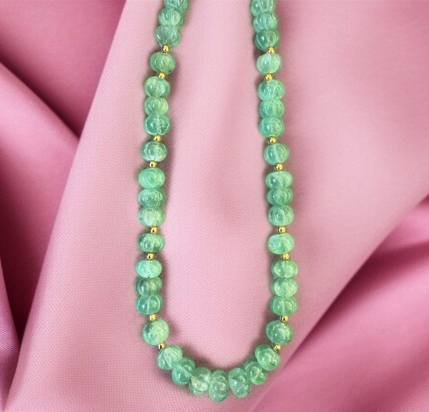 Green Strawberry Melon Cut Necklace