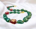 Green Onyx Red Accent Necklace