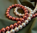 Pink & White Double Strand Shell Pearl Necklace