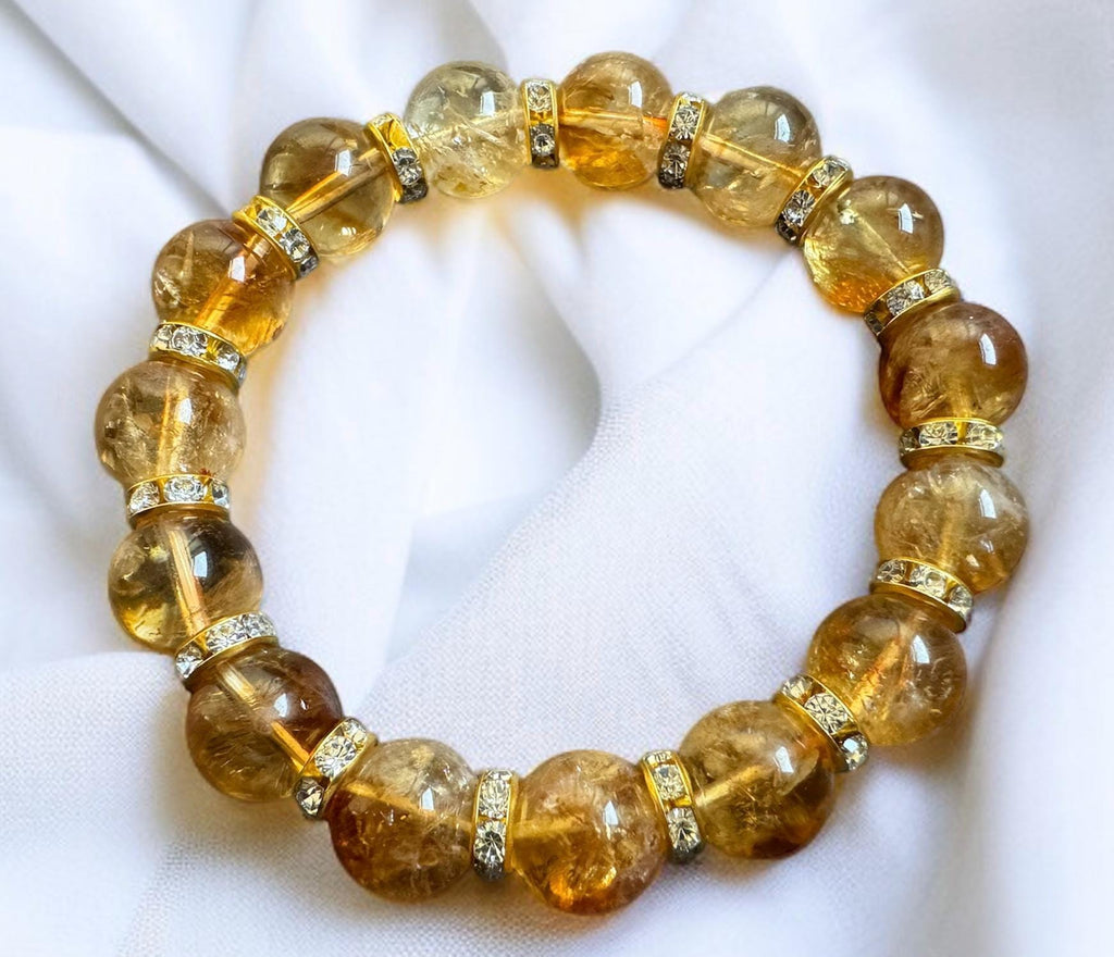 Citrine Bracelet with Rhinestone Accents