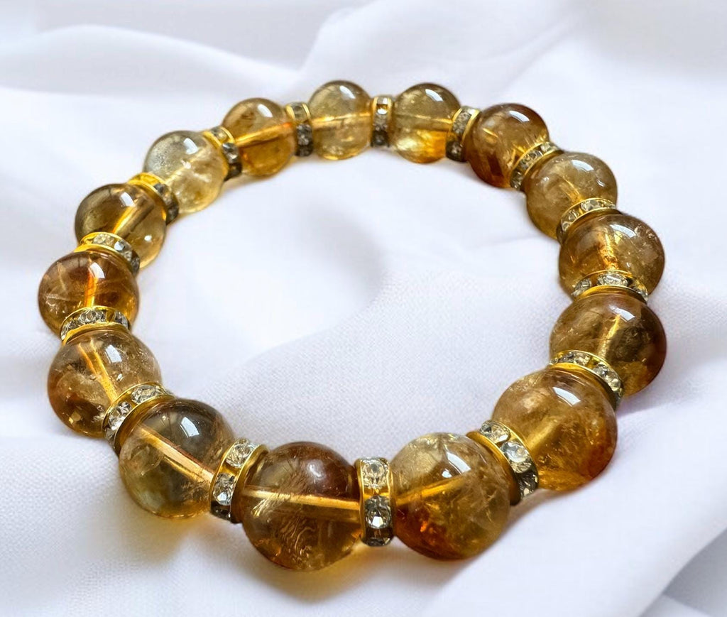 Citrine Bracelet with Rhinestone Accents