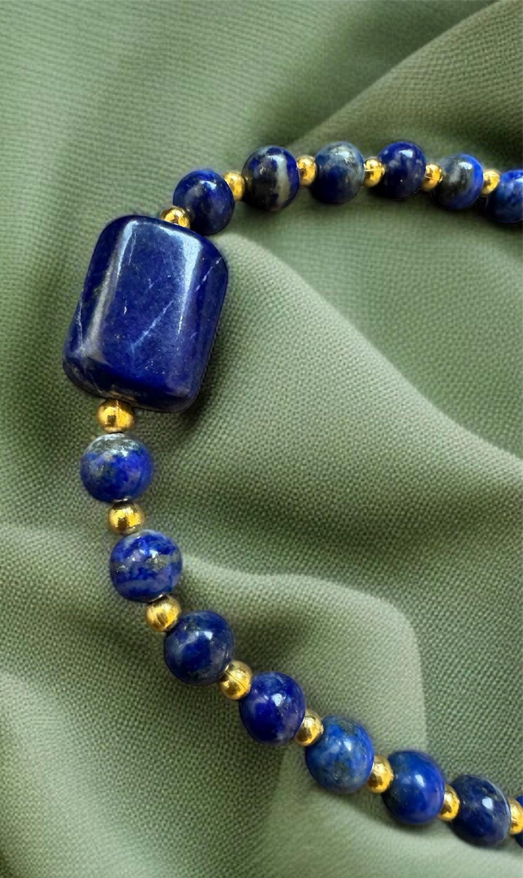 Lapis Lazuli & Shell Pearl Necklace