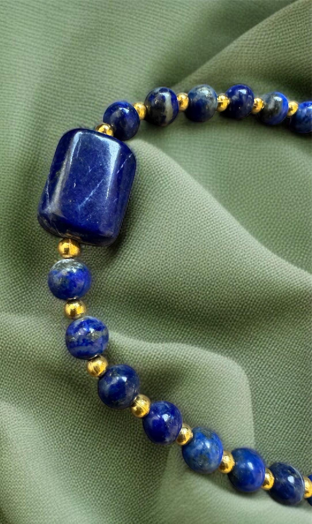 Lapis Lazuli & Shell Pearl Necklace