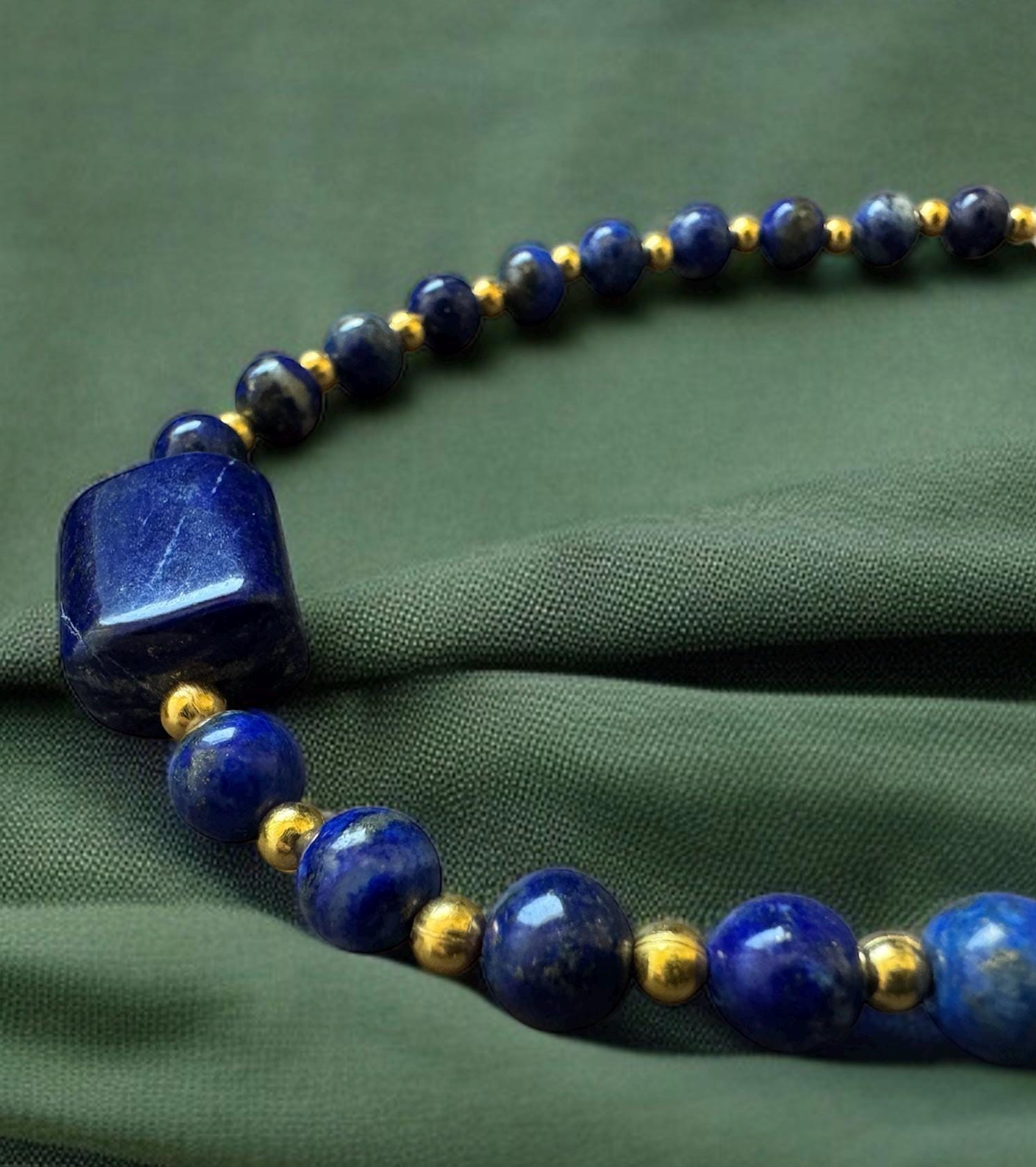 Lapis Lazuli & Shell Pearl Necklace