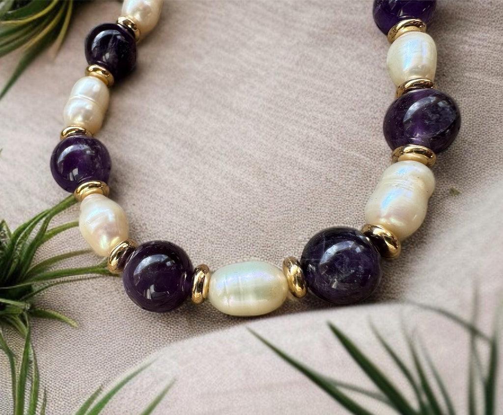 Amethyst & Freshwater Pearl Necklace