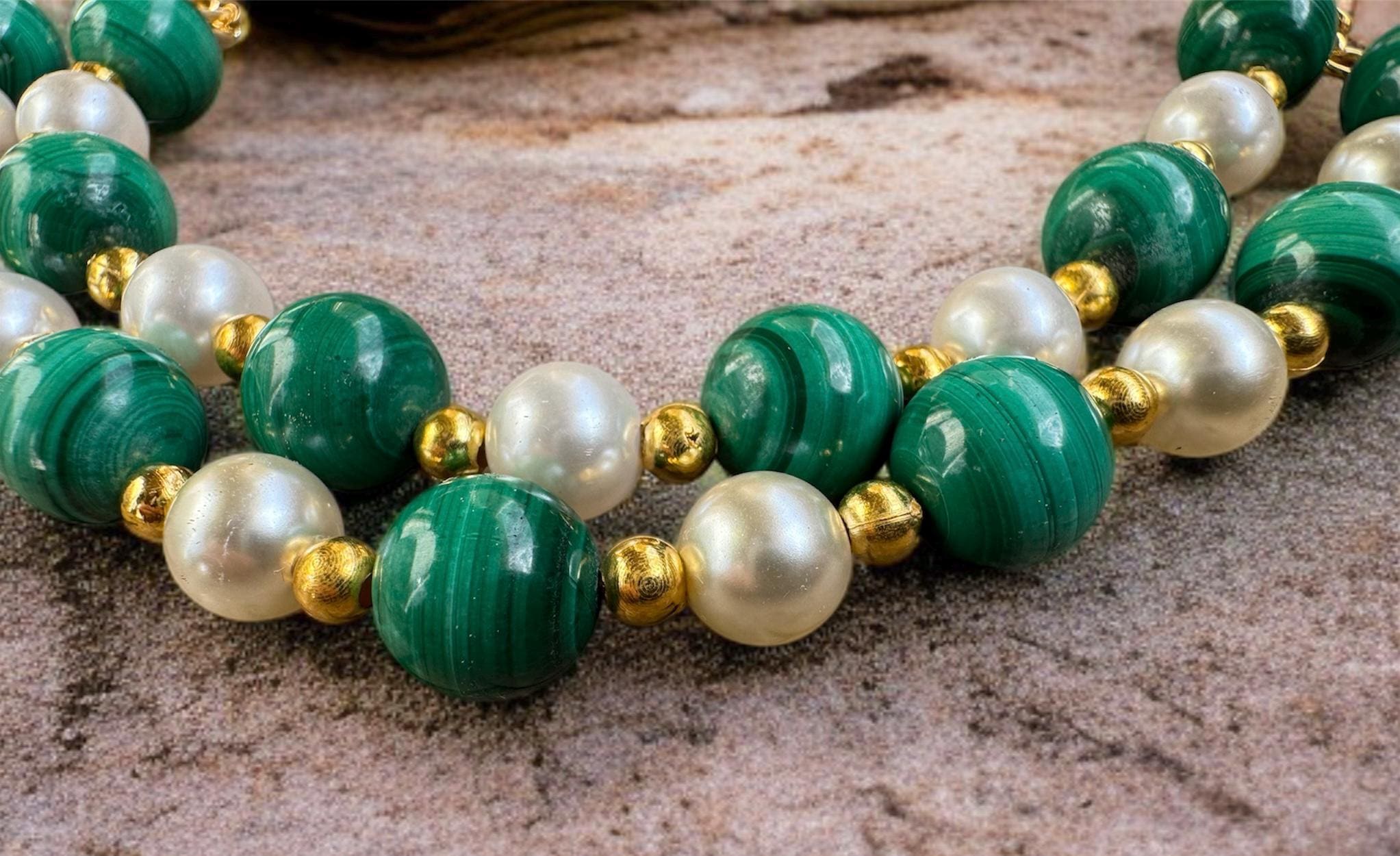 Malachite & Pearl Necklace