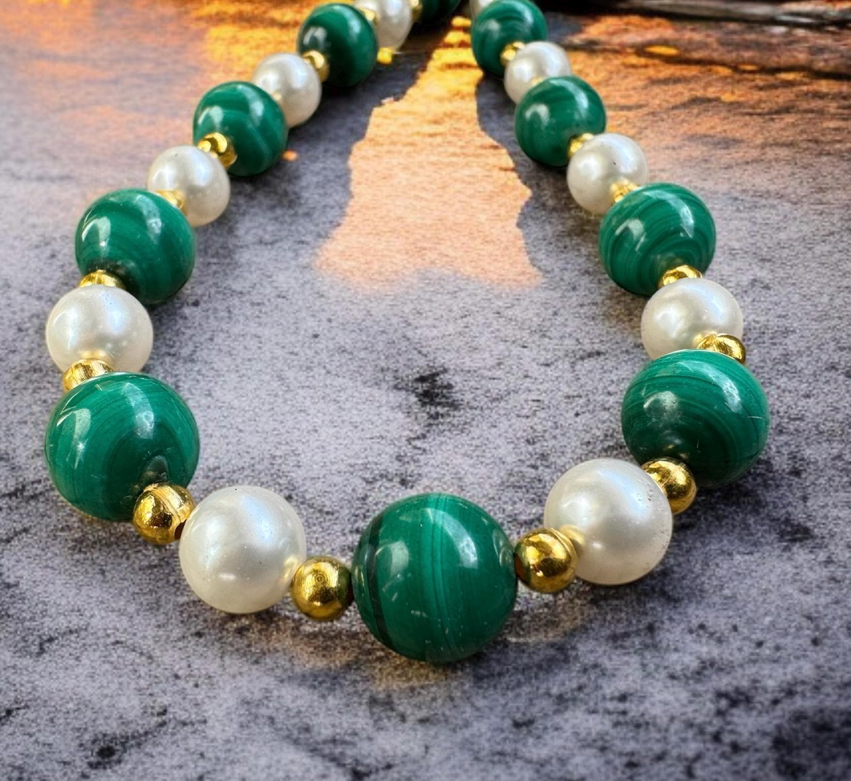Malachite & Pearl Necklace