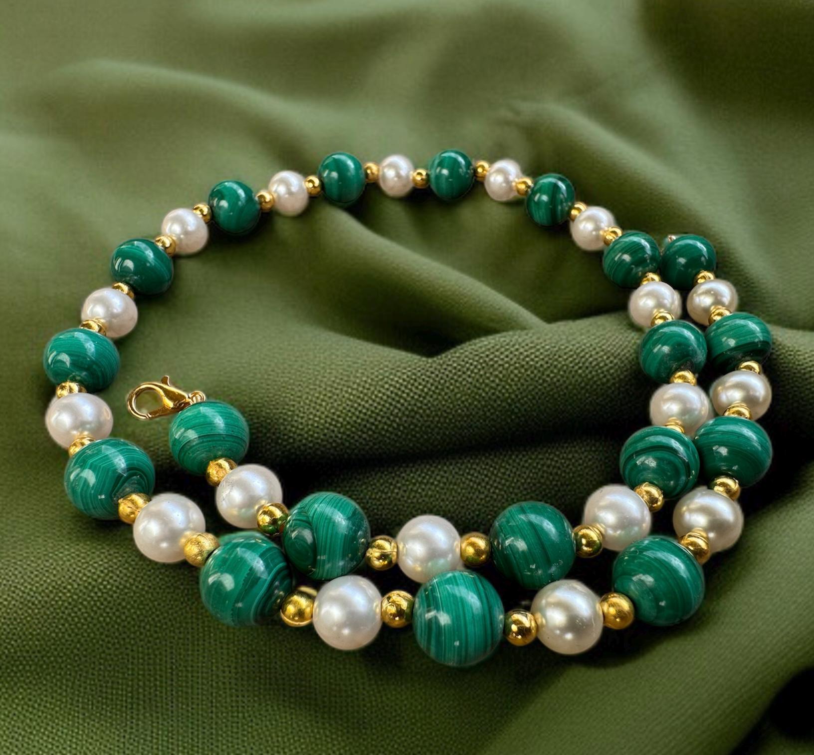 Malachite & Pearl Necklace
