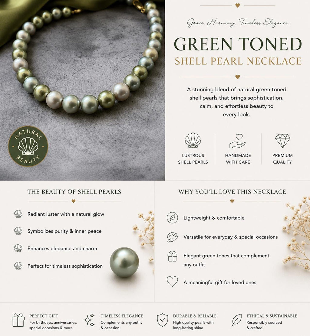 Green Shell Pearl Necklace