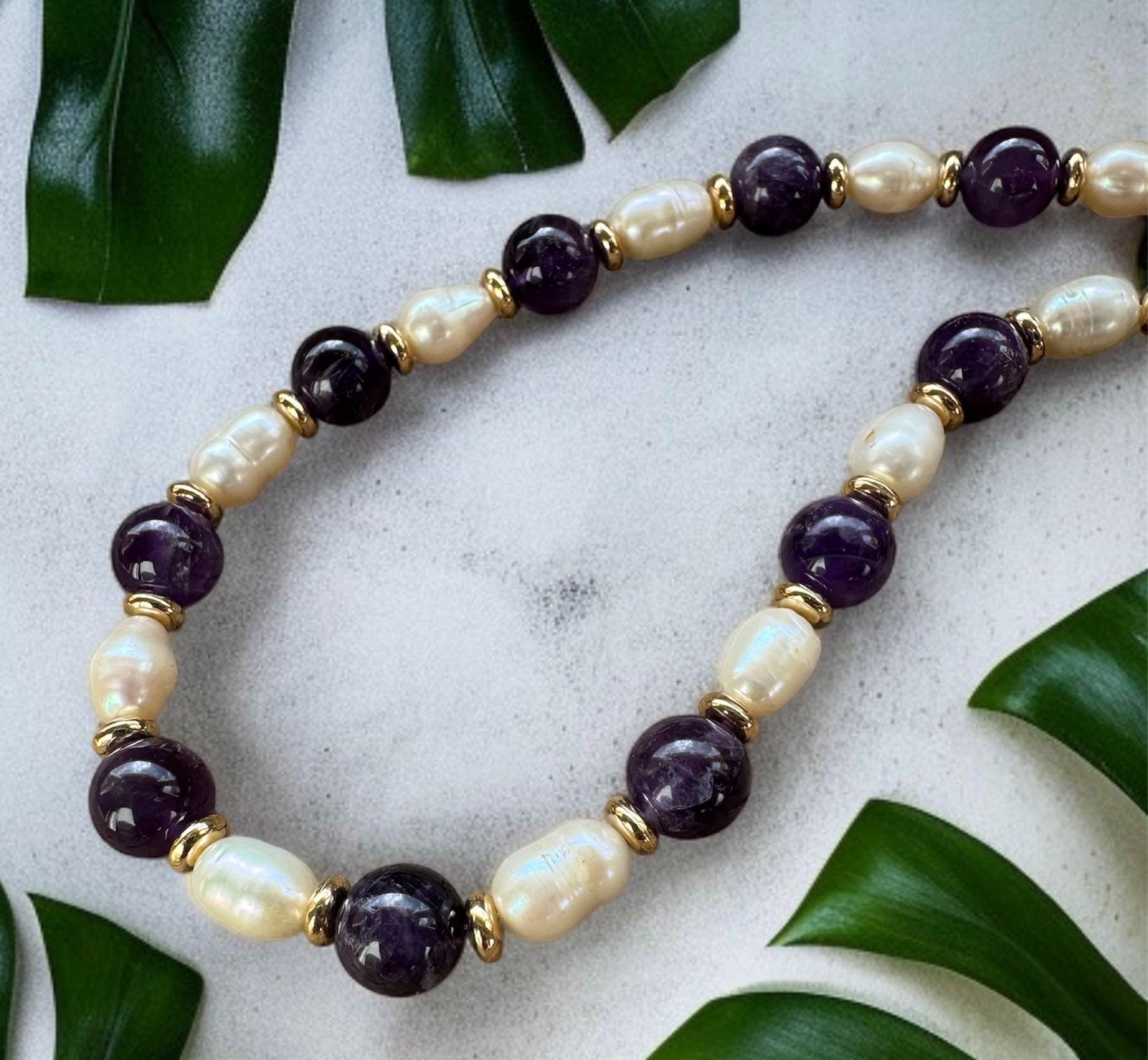 Amethyst & Freshwater Pearl Necklace