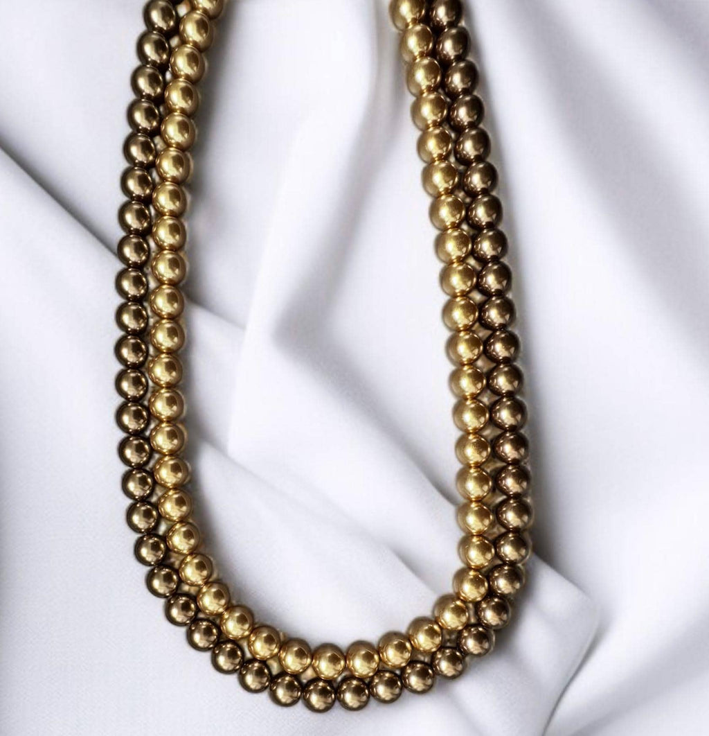 Shell Pearl Gold & Bronze Necklace