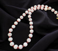 Rose Quartz Necklace with Red CZ Accents