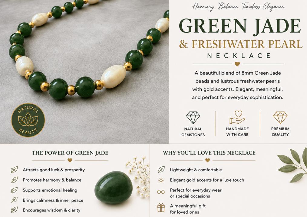 Green Jade & Freshwater Pearl Necklace