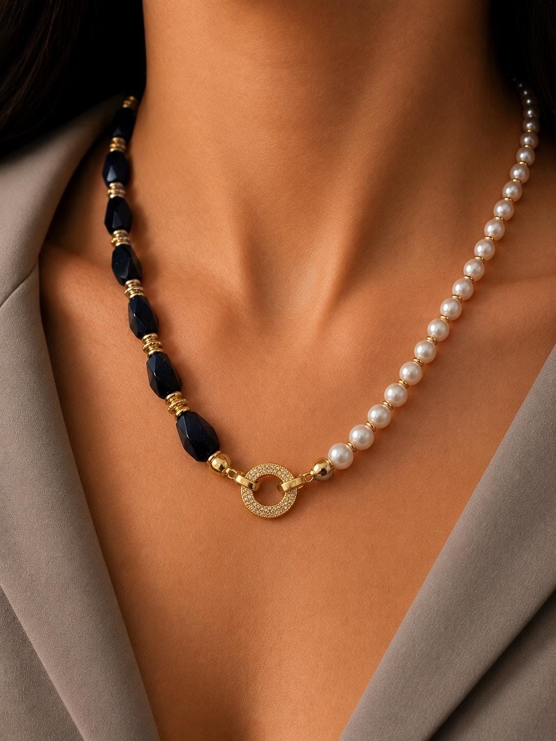Two Way Pearl & Sandstone Necklace