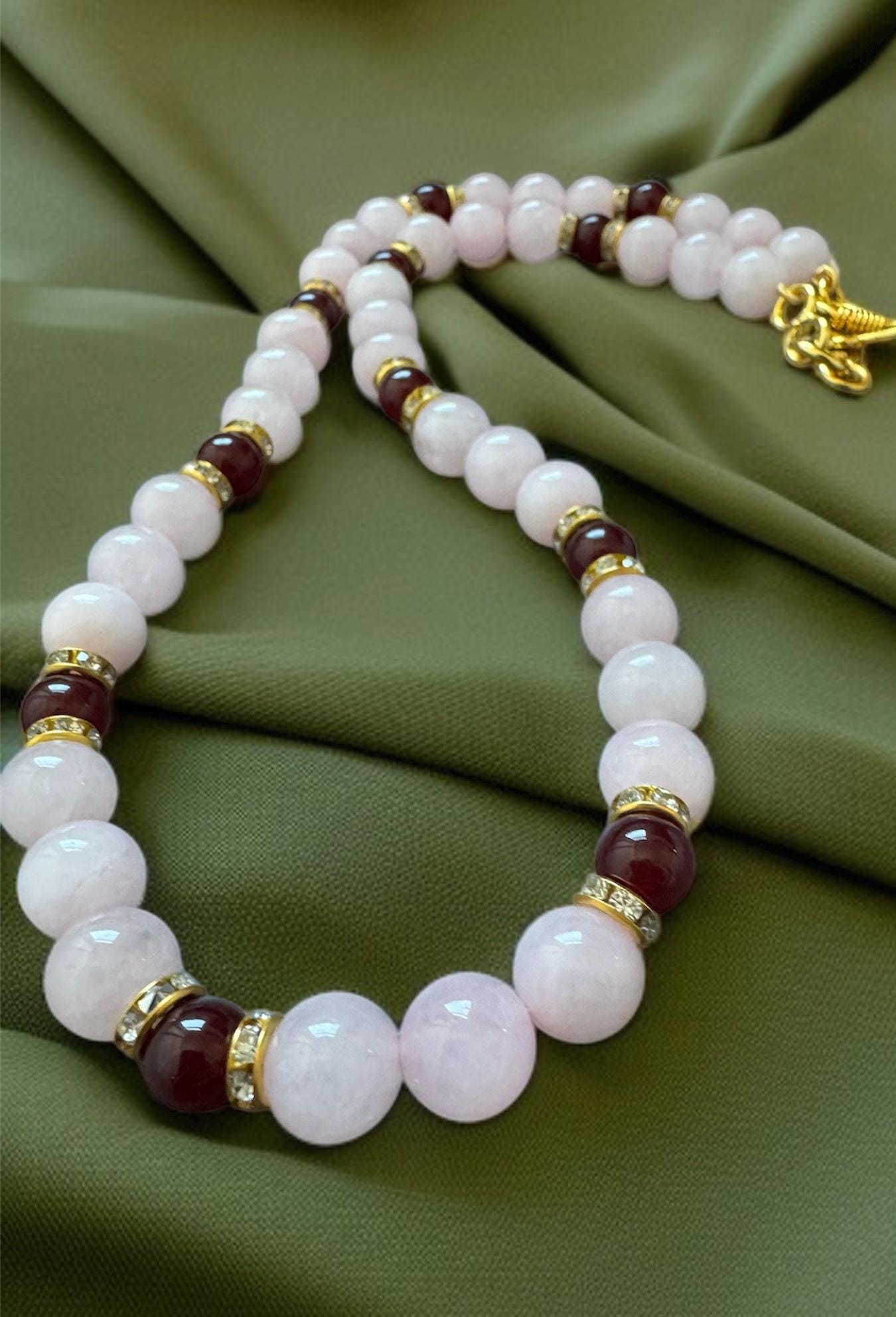 Rose Quartz & Red Jade Necklace
