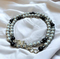 Black & Silver Shell Pearl Necklace