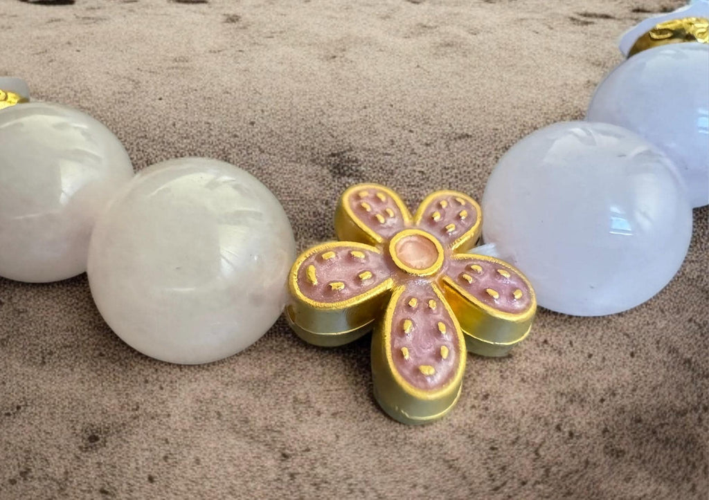 Rose Quartz Flower Bracelet