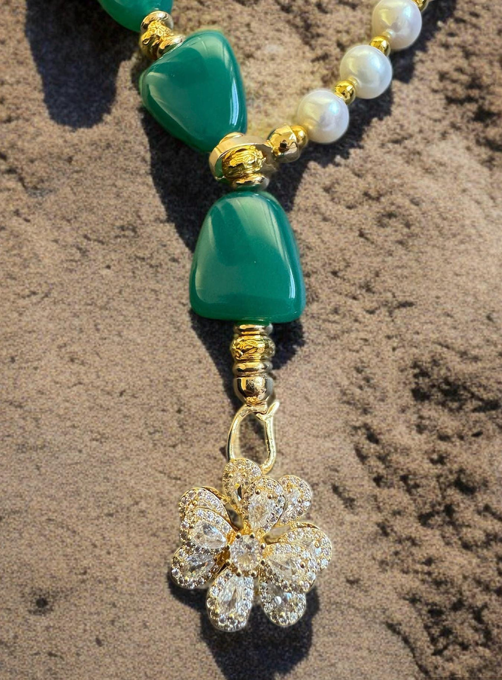 2-in-1 Green Onyx & Freshwater Pearl Necklace