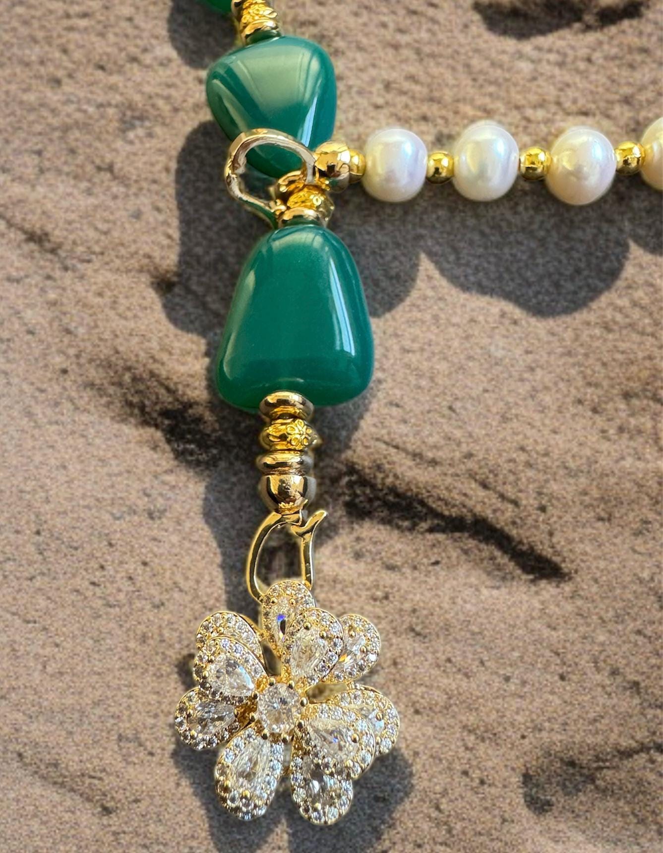 2-in-1 Green Onyx & Freshwater Pearl Necklace
