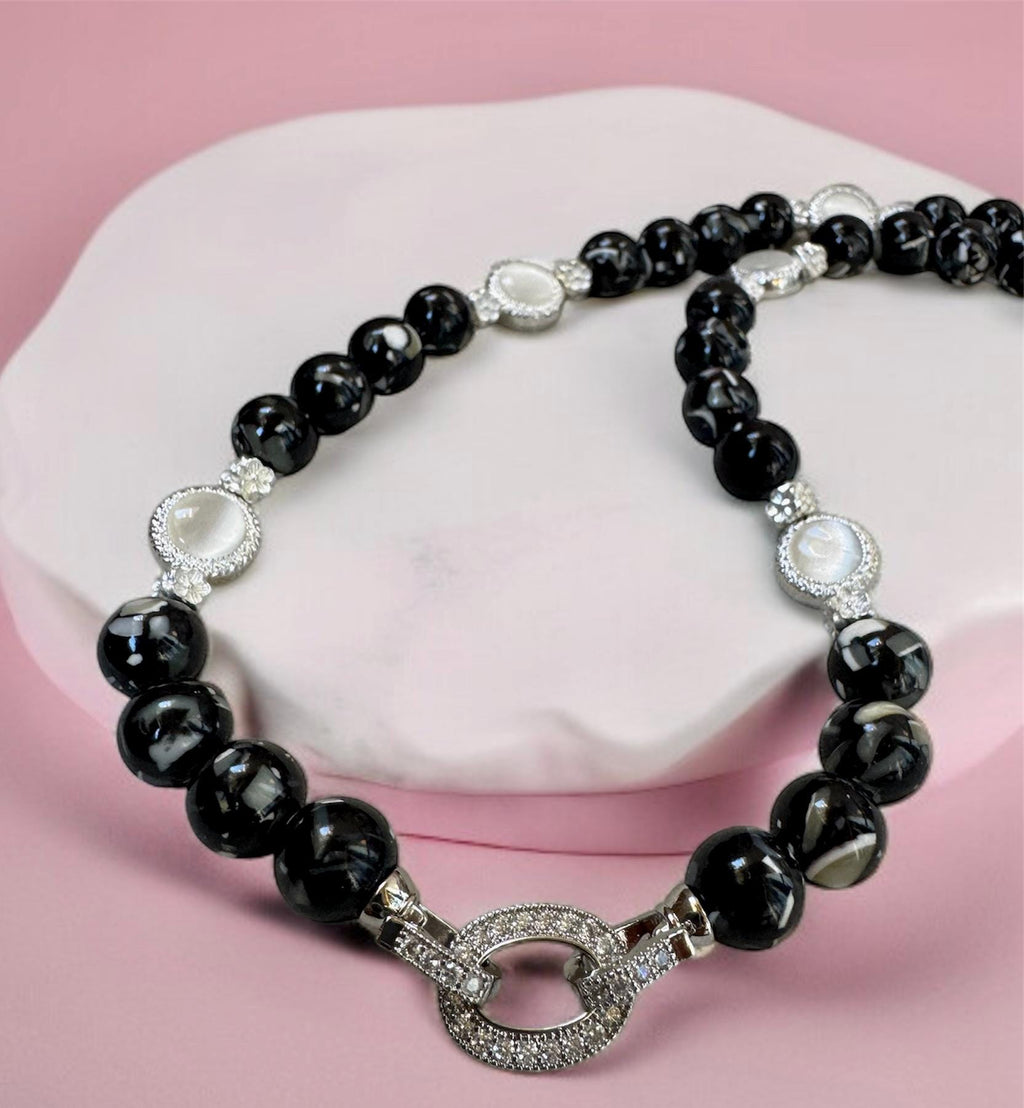 Black Agate Statement Necklace