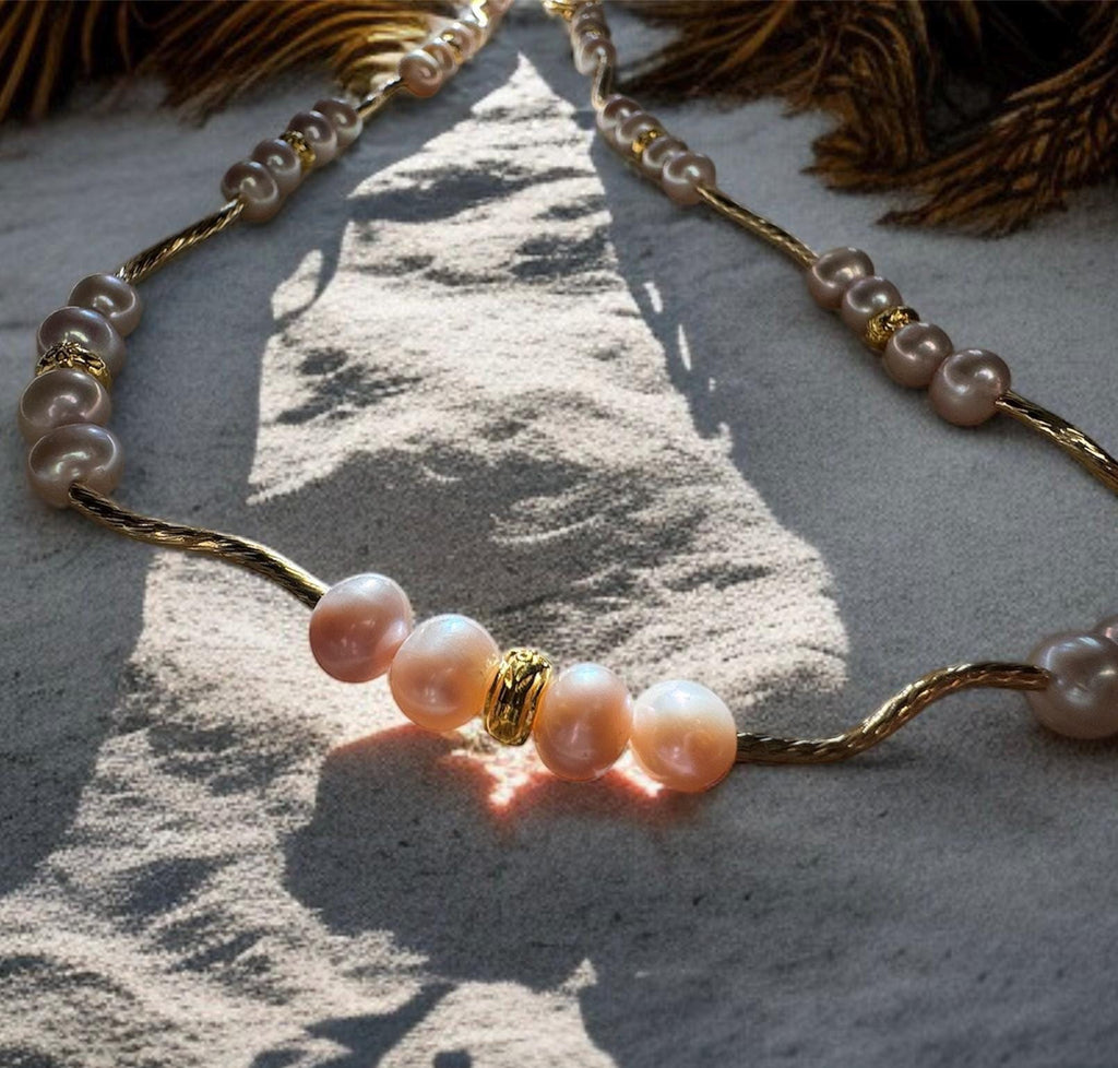 Peach Freshwater Pearl Necklace
