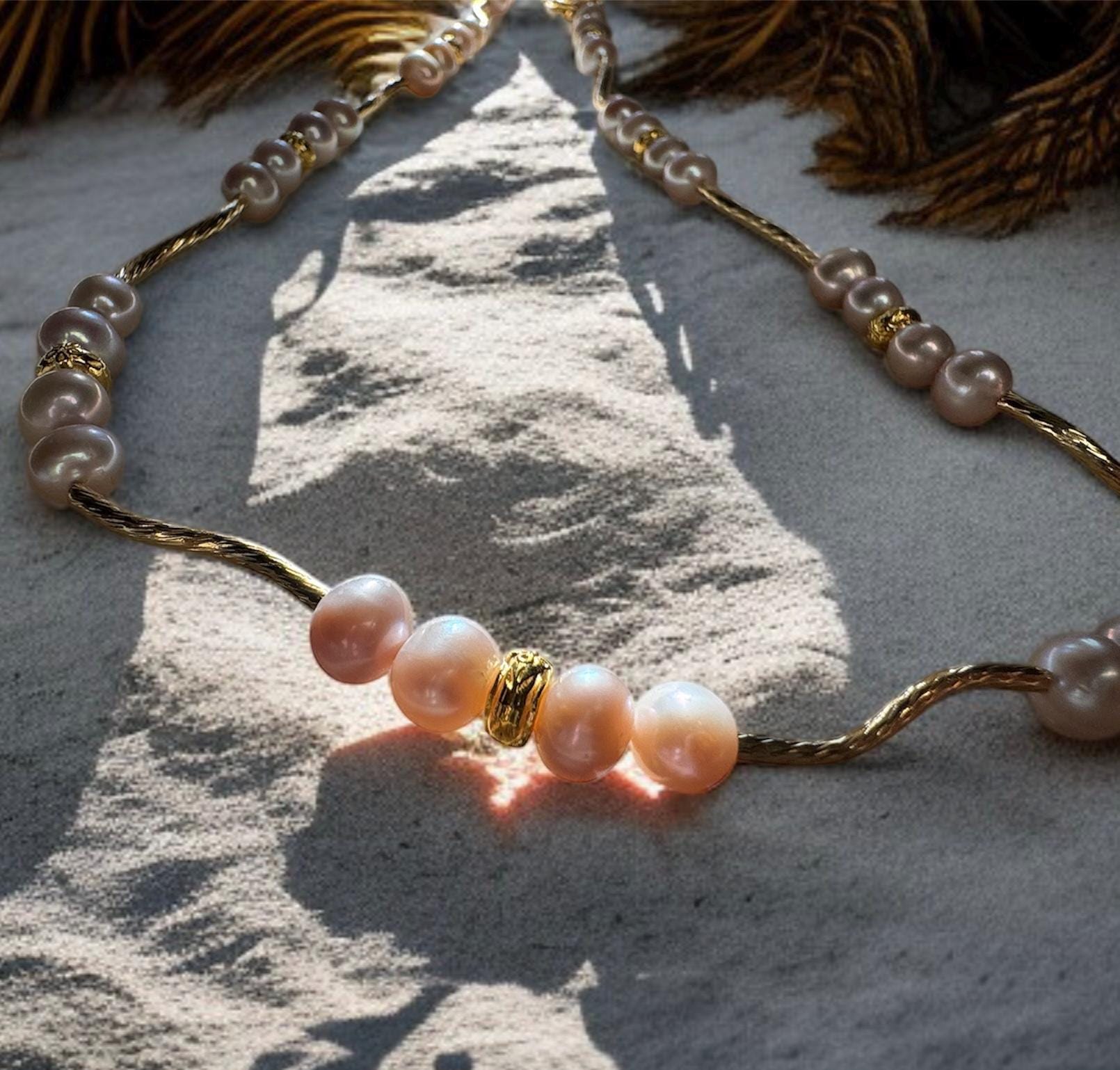 Peach Freshwater Pearl Necklace