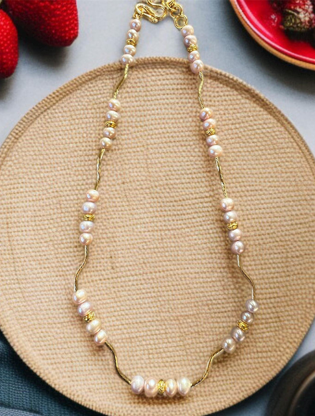 Peach Freshwater Pearl Necklace