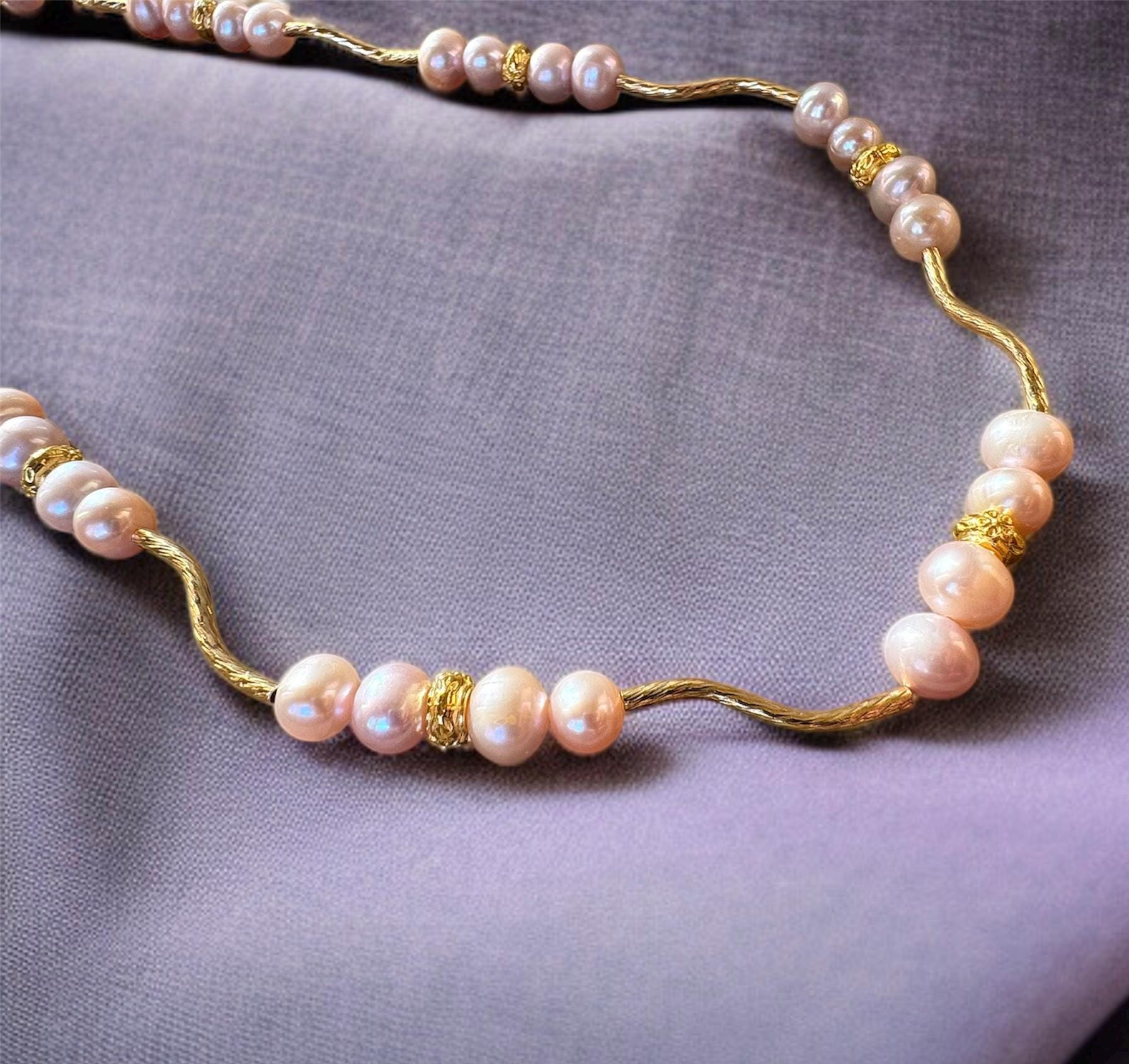 Peach Freshwater Pearl Necklace