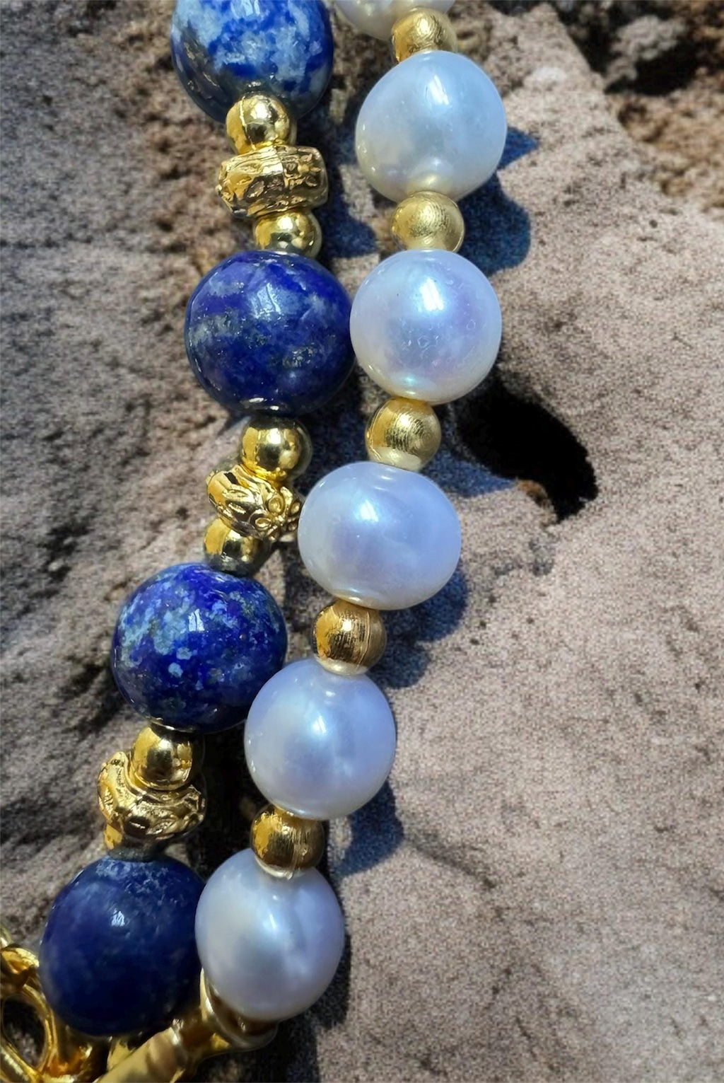 Convertible Lapis Lazuli & Freshwater Pearl Necklace