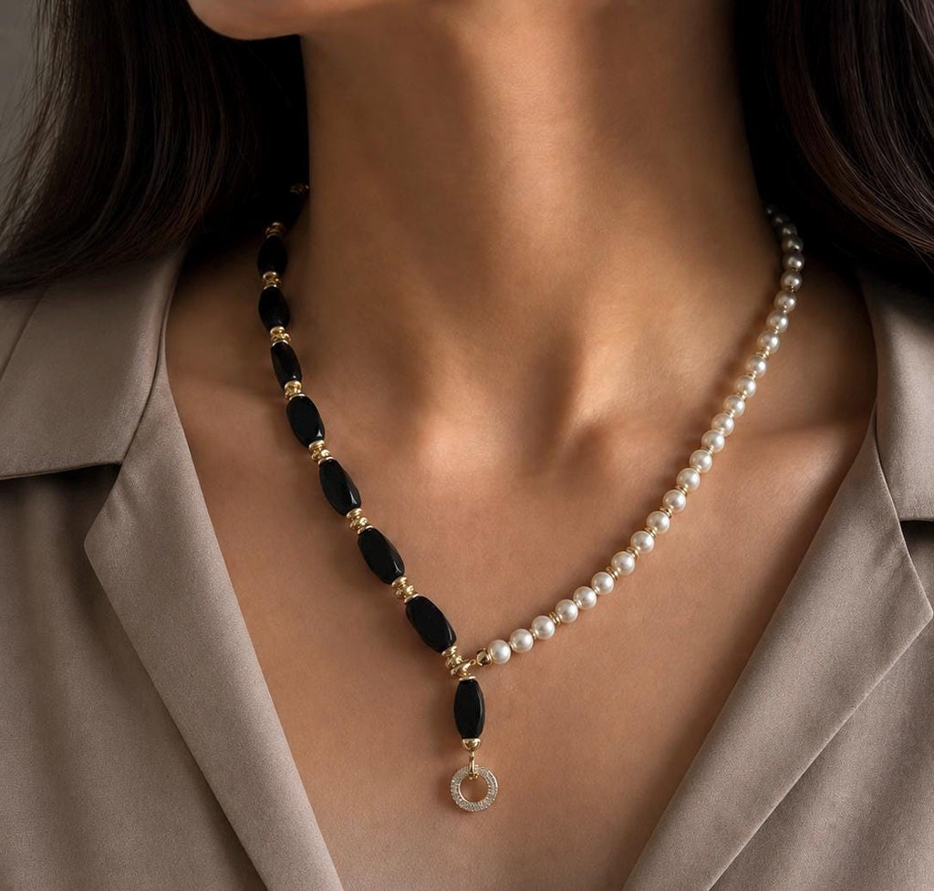 Two Way Pearl & Sandstone Necklace