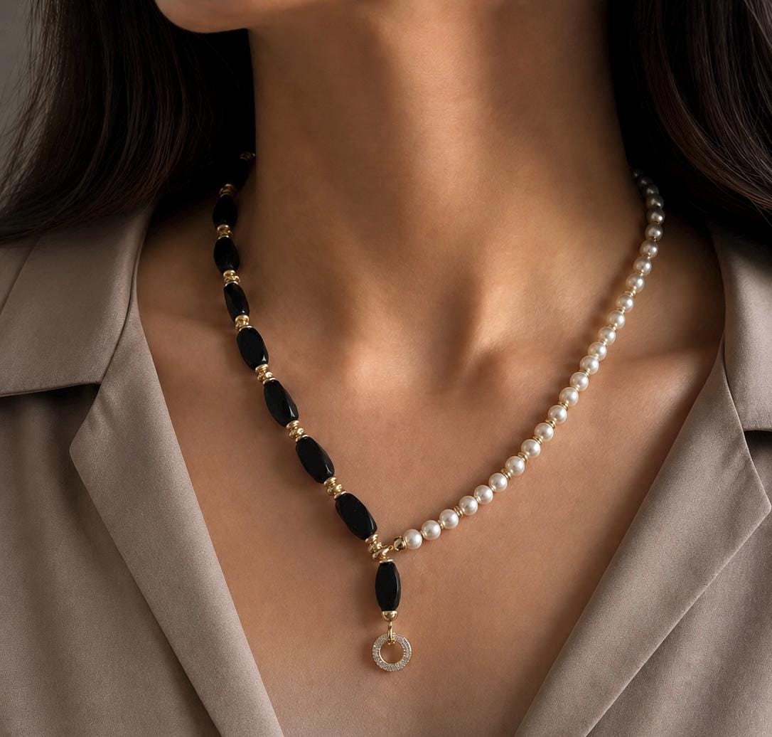 Two Way Pearl & Sandstone Necklace