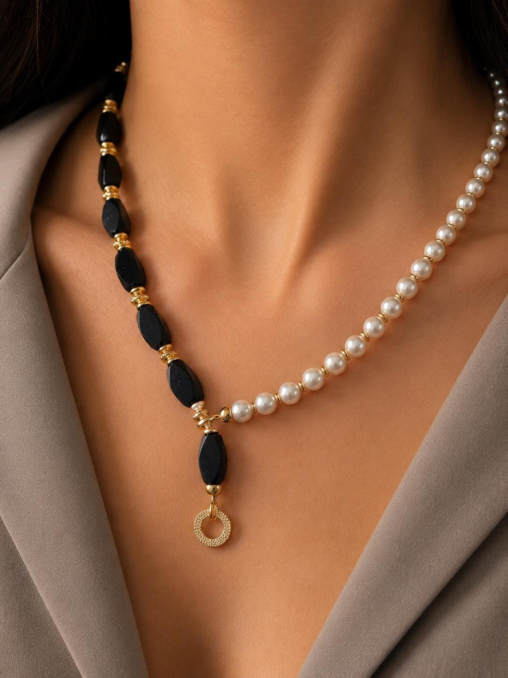 Two Way Pearl & Sandstone Necklace