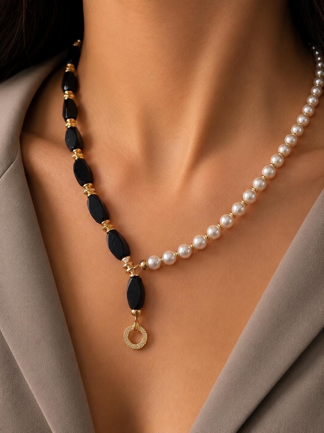 Two Way Pearl & Sandstone Necklace