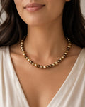 Shell Pearl Necklace Bronze & Champagne