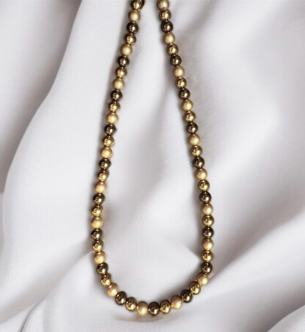 Shell Pearl Necklace Bronze & Champagne