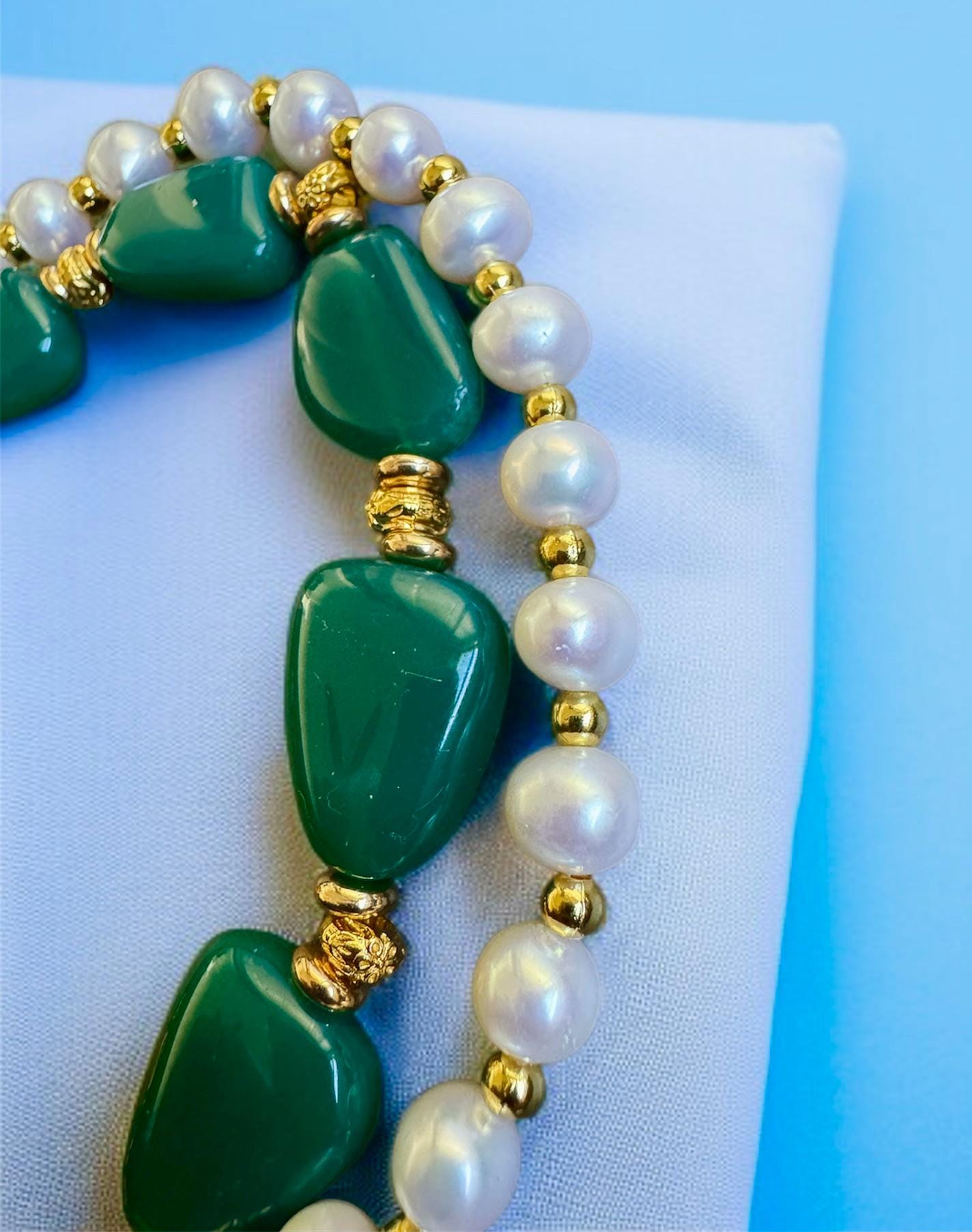 2-in-1 Green Onyx & Freshwater Pearl Necklace