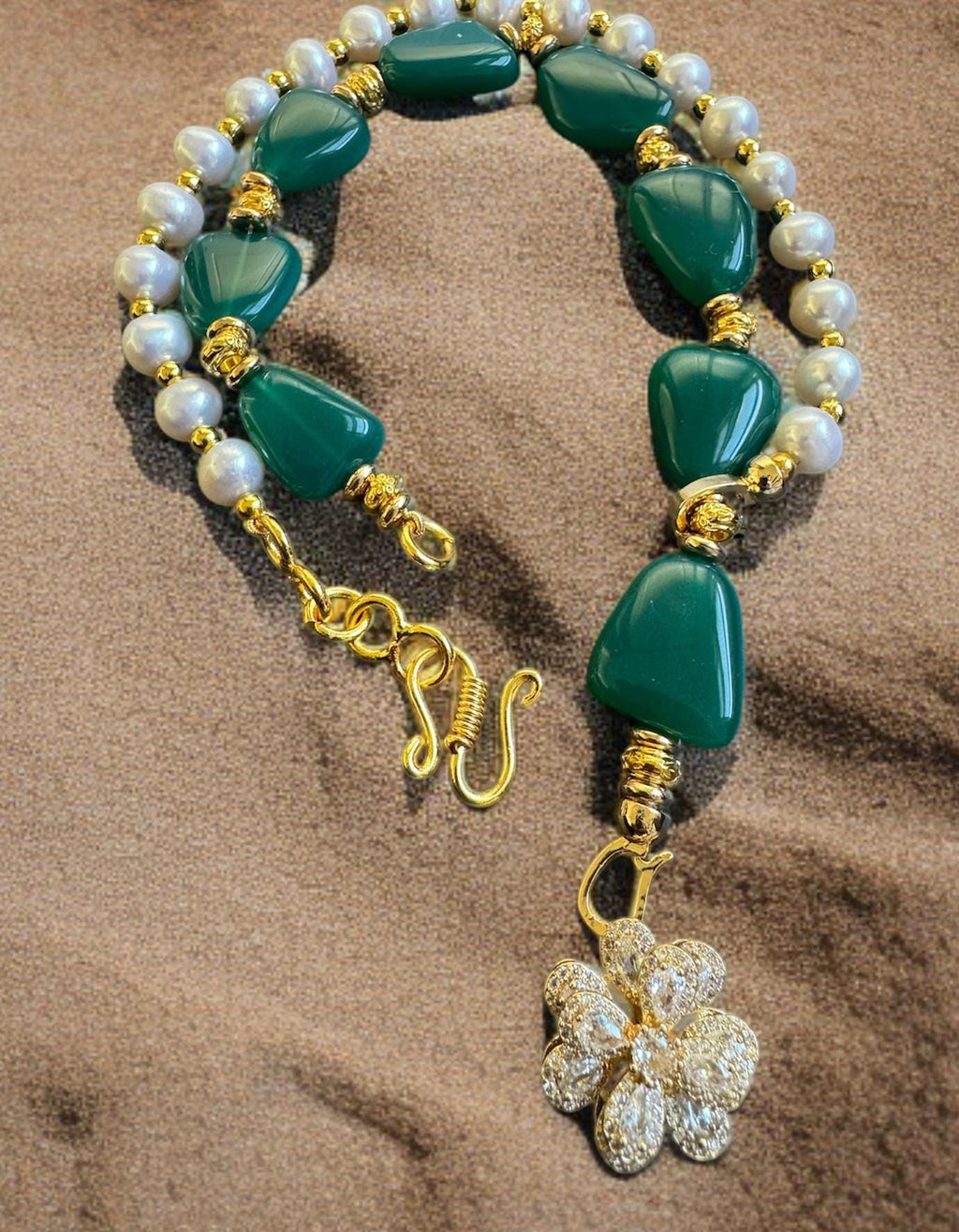 2-in-1 Green Onyx & Freshwater Pearl Necklace
