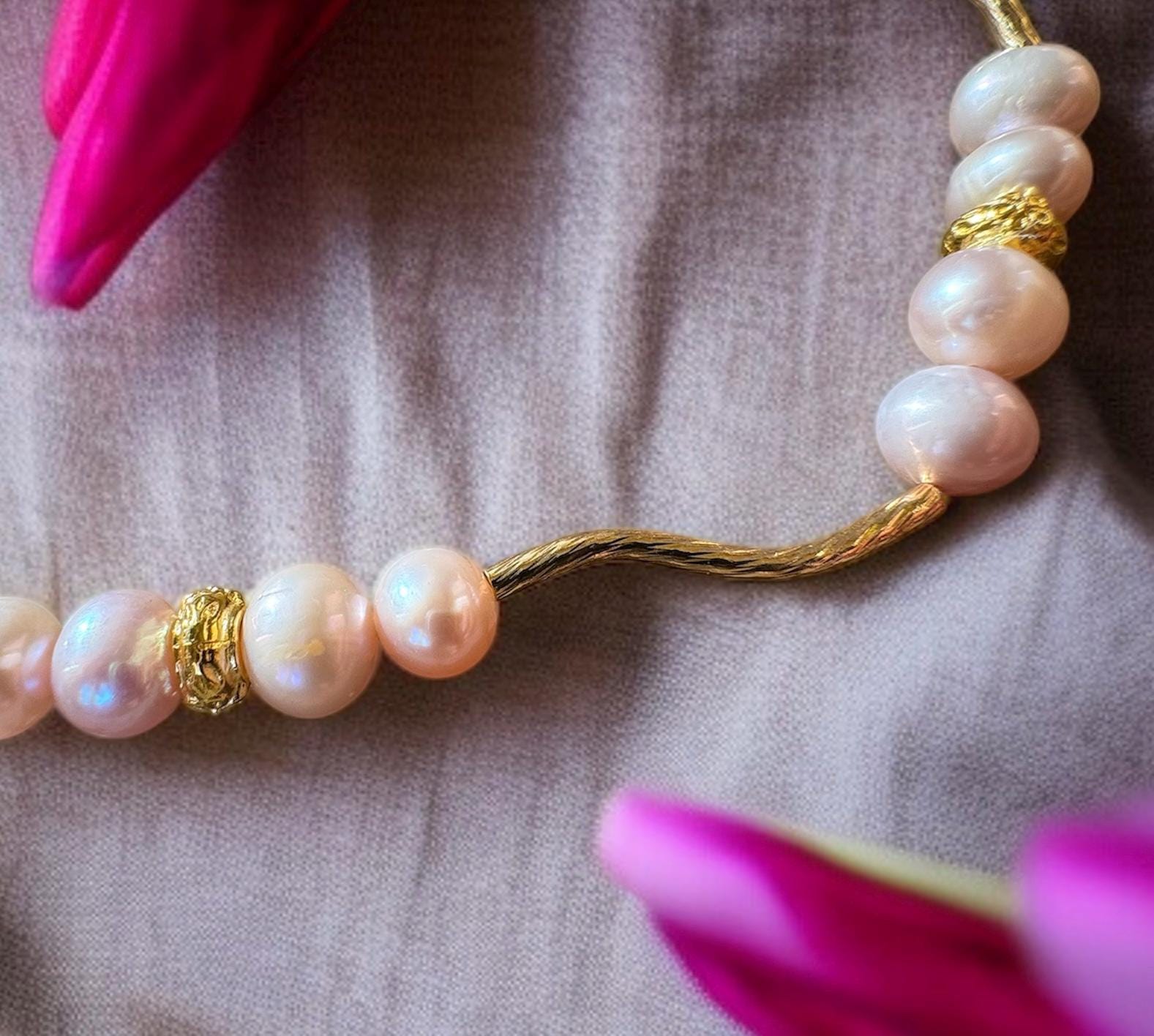 Peach Freshwater Pearl Necklace