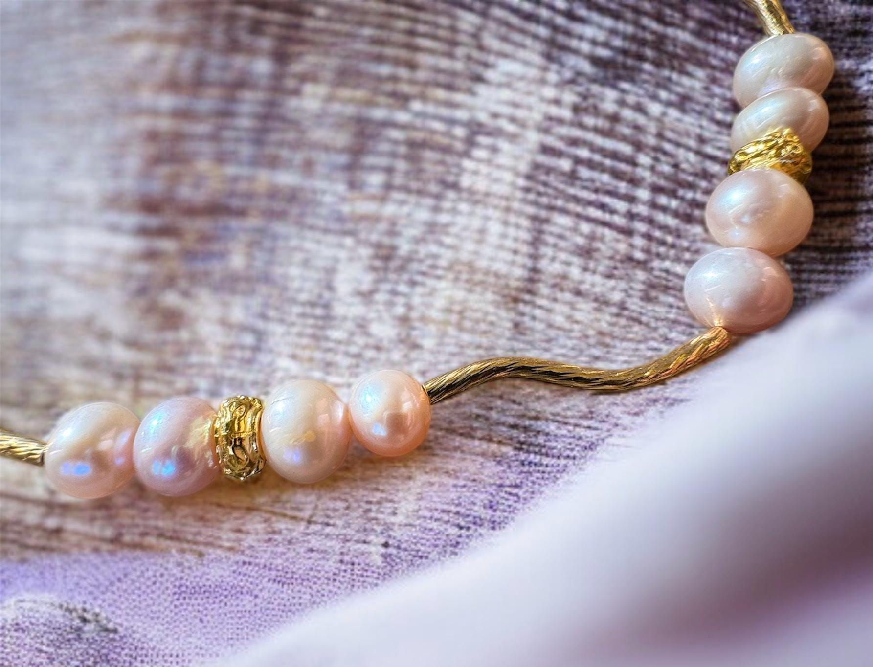 Peach Freshwater Pearl Necklace