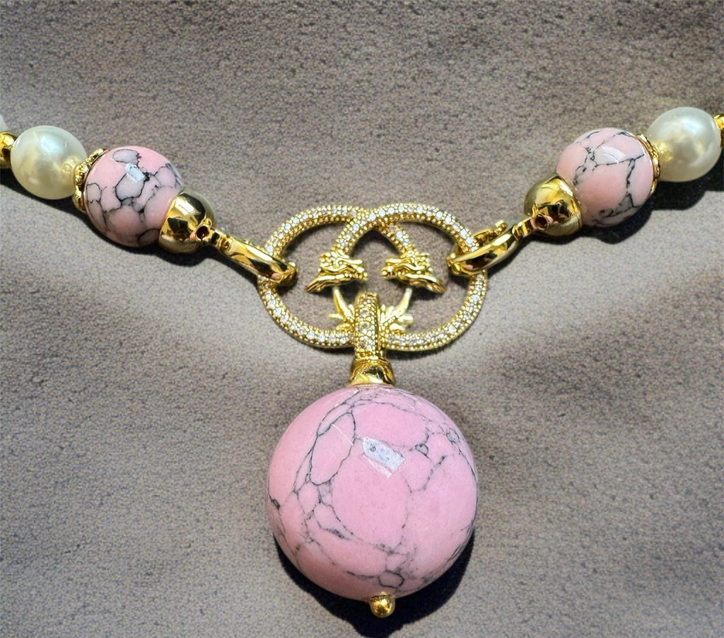 Shell Pearl & Pink Agate Convertible Necklace