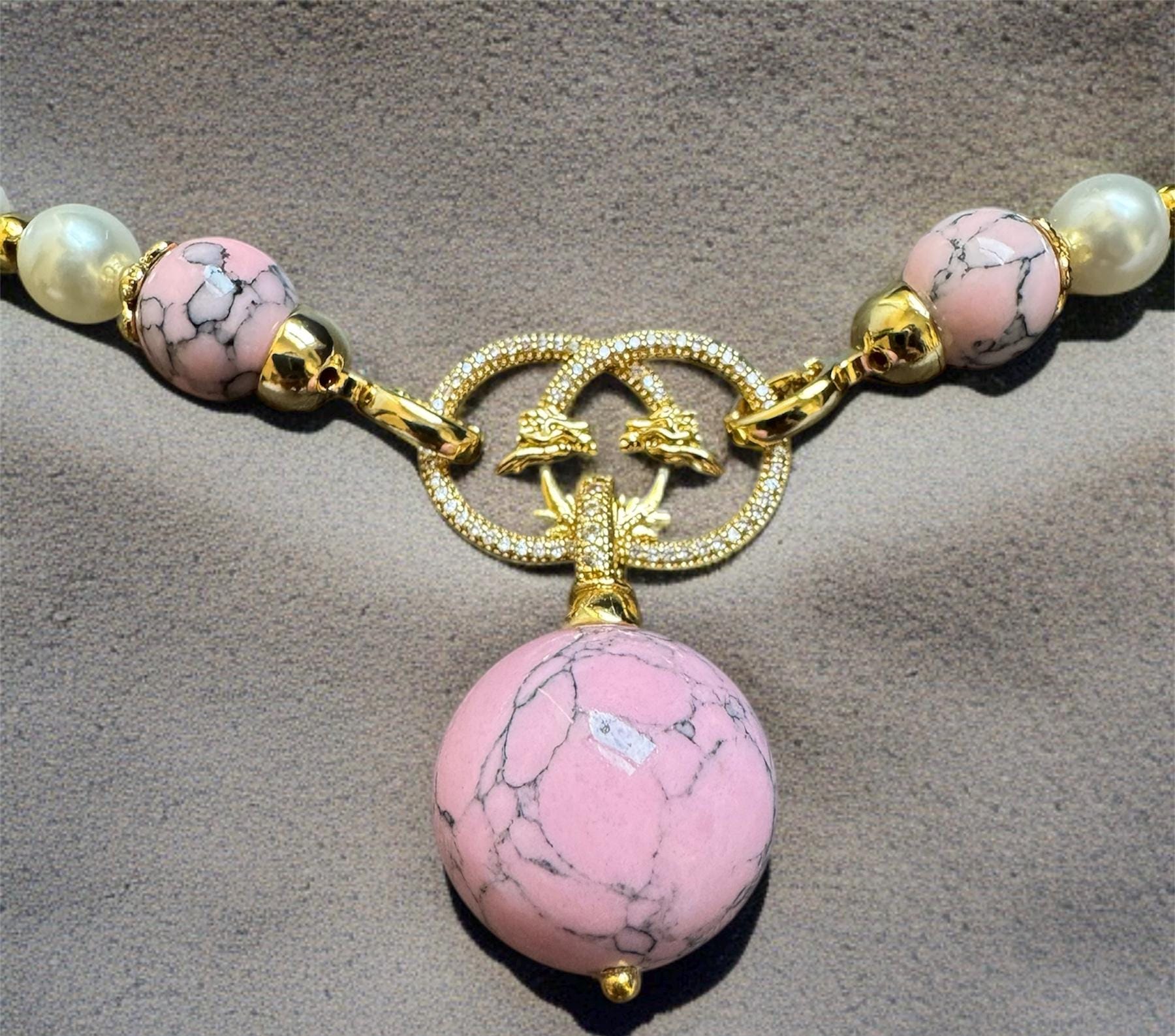 Shell Pearl & Pink Agate Convertible Necklace