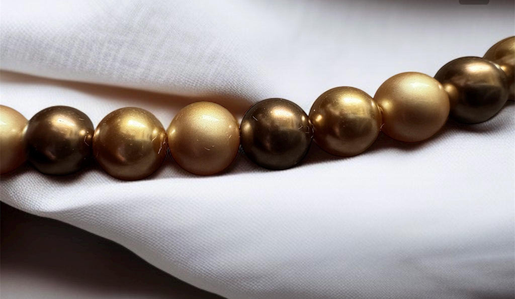 Shell Pearl Necklace Bronze & Champagne