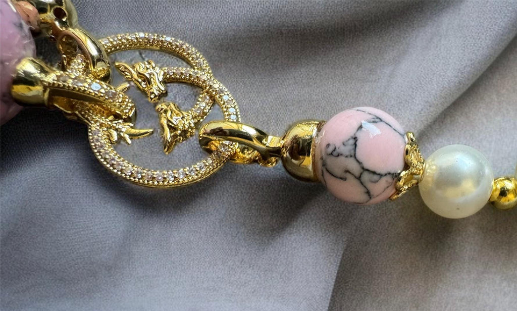 Shell Pearl & Pink Agate Convertible Necklace