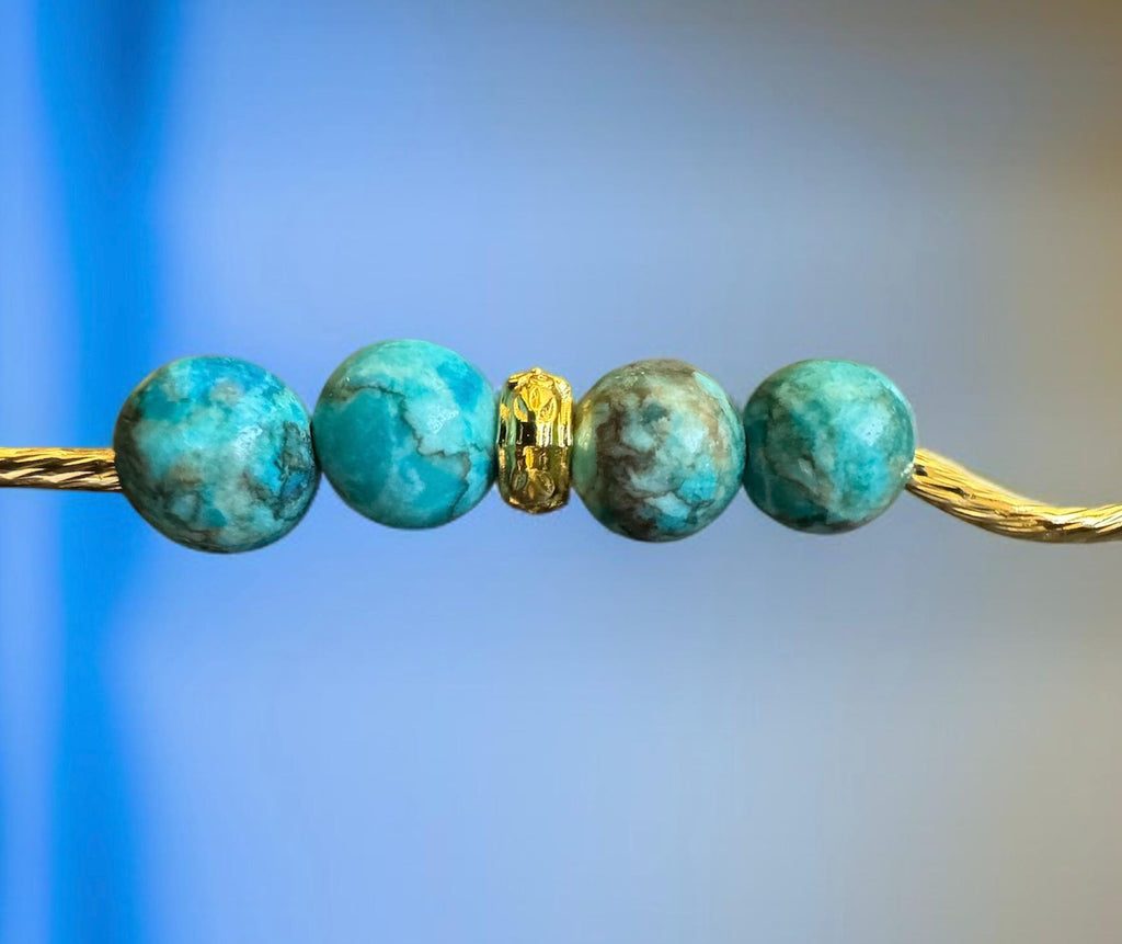 Turquoise Necklace with Cloisonné Egg Pendant