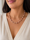 Red & Rose Gold Shell Pearl Necklace